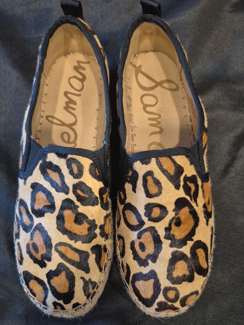 Sam Edelman Carrin Leopard Print Espadrille Slip-Ons in Tan and Black